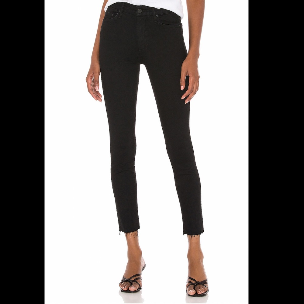 MOTHER Looker Ankle Fray in Blackbird